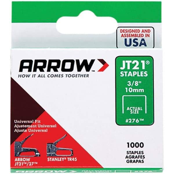 Arrow - 7/16" Wide Galvanized Steel Light-Duty Staples - 3/8" Leg Length - All Tool & Supply