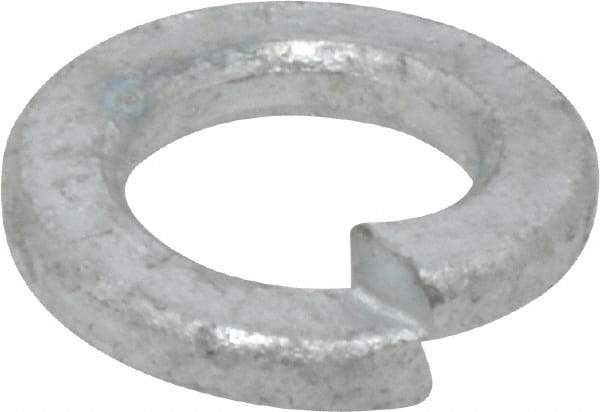 Value Collection - 1/2", 0.509" ID, 1/8" Thick Split Lock Washer - Steel, Hot Dipped Galvanized Finish, 0.509" Min ID, 0.512" Max ID, 0.869" Min OD, 0.873" Max OD - All Tool & Supply