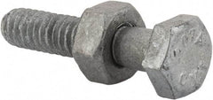 Value Collection - 1/4-20 Thread, 1-1/4" Length Under Head, Steel Hex Head Bolt - Hot Dipped Galvanized Coated, 7/16" Hex, UNC Thread, ANSI/ASME B18.2.2 & ASME B18.2.1, Grade 2 - All Tool & Supply