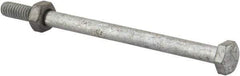 Value Collection - 1/4-20 Thread, 4" Length Under Head, Steel Hex Head Bolt - Hot Dipped Galvanized Coated, 7/16" Hex, UNC Thread, ANSI/ASME B18.2.2 & ASME B18.2.1, Grade 2 - All Tool & Supply