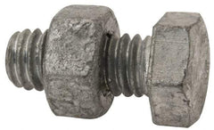 Value Collection - 5/16-18 Thread, 3/4" Length Under Head, Steel Hex Head Bolt - Hot Dipped Galvanized Coated, 1/2" Hex, UNC Thread, ANSI/ASME B18.2.2 & ASME B18.2.1, Grade 2 - All Tool & Supply