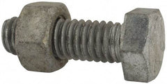 Value Collection - 5/16-18 Thread, 1" Length Under Head, Steel Hex Head Bolt - Hot Dipped Galvanized Coated, 1/2" Hex, UNC Thread, ANSI/ASME B18.2.2 & ASME B18.2.1, Grade 2 - All Tool & Supply