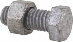 Value Collection - 3/8-16 Thread, 1" Length Under Head, Steel Hex Head Bolt - Hot Dipped Galvanized Coated, 9/16" Hex, UNC Thread, ANSI/ASME B18.2.2 & ASME B18.2.1, Grade 2 - All Tool & Supply