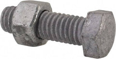 Value Collection - 3/8-16 Thread, 1-1/4" Length Under Head, Steel Hex Head Bolt - Hot Dipped Galvanized Coated, 9/16" Hex, UNC Thread, ANSI/ASME B18.2.2 & ASME B18.2.1, Grade 2 - All Tool & Supply