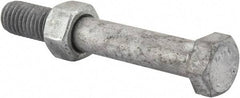 Value Collection - 1/2-13 Thread, 3-1/2" Length Under Head, Steel Hex Head Bolt - Hot Dipped Galvanized Coated, 3/4" Hex, UNC Thread, ANSI/ASME B18.2.2 & ASME B18.2.1, Grade 2 - All Tool & Supply