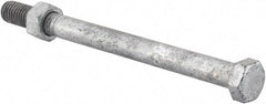 Value Collection - 1/2-13 Thread, 6-1/2" Length Under Head, Steel Hex Head Bolt - Hot Dipped Galvanized Coated, 3/4" Hex, UNC Thread, ANSI/ASME B18.2.2 & ASME B18.2.1, Grade 2 - All Tool & Supply