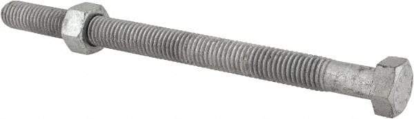 Value Collection - 1/2-13 Thread, 7" Length Under Head, Steel Hex Head Bolt - Hot Dipped Galvanized Coated, 3/4" Hex, UNC Thread, ANSI/ASME B18.2.2 & ASME B18.2.1, Grade 2 - All Tool & Supply