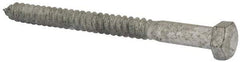 Value Collection - 1/2" Screw, 6" Length Under Head, Steel, Hex Head Lag Screw - Hot Dipped Galvanized, AISI 1006, ASME B18.2.1 Fastner, Grade 1006-1022 - All Tool & Supply