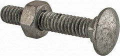 Value Collection - 1/4-20 UNC 1-1/2" Length Under Head, Standard Square Neck, Carriage Bolt - 1006-1050 Steel, Galvanized Zinc-Plated Finish - All Tool & Supply