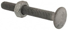 Value Collection - 1/4-20 UNC 2" Length Under Head, Standard Square Neck, Carriage Bolt - 1006-1050 Steel, Galvanized Zinc-Plated Finish - All Tool & Supply