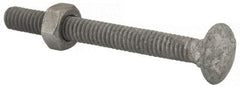 Value Collection - 1/4-20 UNC 2-1/2" Length Under Head, Standard Square Neck, Carriage Bolt - 1006-1050 Steel, Galvanized Zinc-Plated Finish - All Tool & Supply