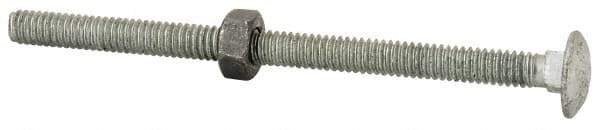 Value Collection - 1/4-20 UNC 4" Length Under Head, Standard Square Neck, Carriage Bolt - 1006-1050 Steel, Galvanized Zinc-Plated Finish - All Tool & Supply