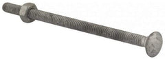 Value Collection - 1/4-20 UNC 4-1/2" Length Under Head, Standard Square Neck, Carriage Bolt - 1006-1050 Steel, Galvanized Zinc-Plated Finish - All Tool & Supply