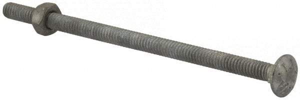 Value Collection - 1/4-20 UNC 5" Length Under Head, Standard Square Neck, Carriage Bolt - 1006-1050 Steel, Galvanized Zinc-Plated Finish - All Tool & Supply