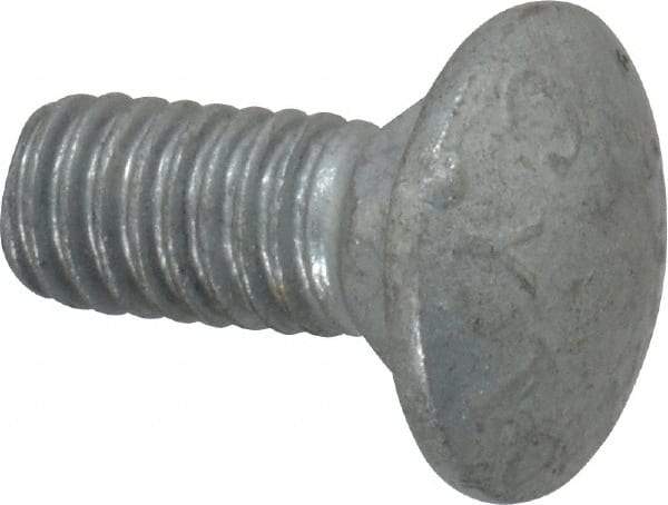 Value Collection - 5/16-18 UNC 3/4" Length Under Head, Standard Square Neck, Carriage Bolt - 1006-1050 Steel, Galvanized Zinc-Plated Finish - All Tool & Supply