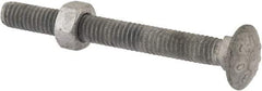 Value Collection - 5/16-18 UNC 3" Length Under Head, Standard Square Neck, Carriage Bolt - 1006-1050 Steel, Galvanized Zinc-Plated Finish - All Tool & Supply