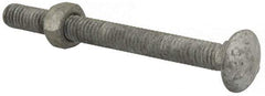 Value Collection - 5/16-18 UNC 3-1/2" Length Under Head, Standard Square Neck, Carriage Bolt - 1006-1050 Steel, Galvanized Zinc-Plated Finish - All Tool & Supply