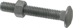 Value Collection - 3/8-16 UNC 2-1/2" Length Under Head, Standard Square Neck, Carriage Bolt - 1006-1050 Steel, Galvanized Zinc-Plated Finish - All Tool & Supply