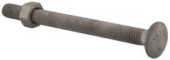 Value Collection - 3/8-16 UNC 4-1/2" Length Under Head, Standard Square Neck, Carriage Bolt - 1006-1050 Steel, Galvanized Zinc-Plated Finish - All Tool & Supply