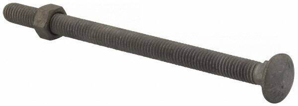 Value Collection - 3/8-16 UNC 6" Length Under Head, Standard Square Neck, Carriage Bolt - 1006-1050 Steel, Galvanized Zinc-Plated Finish - All Tool & Supply