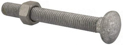 Value Collection - 1/2-13 UNC 4-1/2" Length Under Head, Standard Square Neck, Carriage Bolt - 1006-1050 Steel, Galvanized Zinc-Plated Finish - All Tool & Supply