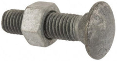 Value Collection - 5/8-11 UNC 2-1/2" Length Under Head, Standard Square Neck, Carriage Bolt - 1006-1050 Steel, Galvanized Zinc-Plated Finish - All Tool & Supply