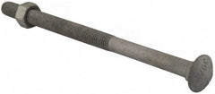 Value Collection - 5/8-11 UNC 10" Length Under Head, Standard Square Neck, Carriage Bolt - 1006-1050 Steel, Galvanized Zinc-Plated Finish - All Tool & Supply