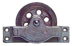 Value Collection - Single Open Side Mount Guidance Pulley - Sheave, 3-1/4 Inch Outside Diameter, Wire Rope, 1/4 Inch Diameter, 0.209 Inch to 0.22 Inch Mounting Hole Diameter Iron, Galvanized Finish - All Tool & Supply