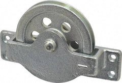 Value Collection - Single Open Side Mount Guidance Pulley - Sheave, 2-1/2 Inch Outside Diameter, Wire Rope, 3/16 Inch Diameter, 0.144 Inch to 0.155 Inch Mounting Hole Diameter Iron, Galvanized Finish - All Tool & Supply