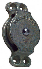 Value Collection - Single Closed Side Mount Guidance Pulley - Sheave, 3 Inch Outside Diameter, Wire Rope, 3/8 Inch Diameter, 0.235 Inch to 0.246 Inch Mounting Hole Diameter Iron, Galvanized Finish - All Tool & Supply