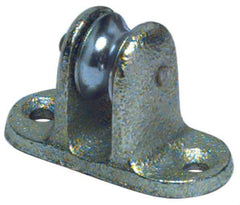 Value Collection - Single Upright Mount Guidance Pulley - Sheave, 11/16 Inch Outside Diameter, Fibrous Rope, 1/4 Inch Diameter, 0.144 Inch to 0.155 Inch Mounting Hole Diameter Malleable Iron, Galvanized Finish - All Tool & Supply