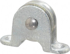 Value Collection - Single Open Upright Mount Guidance Pulley - Sheave, 1-3/8 Inch Outside Diameter, Fibrous Rope, 5/16 Inch Diameter, 0.17 Inch to 0.181 Inch Mounting Hole Diameter Malleable Iron, Galvanized Finish - All Tool & Supply