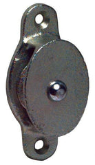 Value Collection - Single Side Side Mount Guidance Pulley - Sheave, 1-3/8 Inch Outside Diameter, Fibrous Rope, 5/16 Inch Diameter, 0.183 Inch to 0.194 Inch Mounting Hole Diameter Malleable Iron, Galvanized Finish - All Tool & Supply