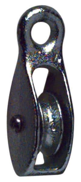 Value Collection - Rigid Eye Single Sheave Pulley - Sheave, 3 Inch Outside Diameter, Fibrous Rope, 3/4 Inch Diameter, Malleable Iron, Galvanized Finish - All Tool & Supply