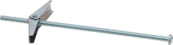 Value Collection - 1/8" Screw, 1/8" Diam, 4" Long, Toggle Bolt Drywall & Hollow Wall Anchor - 1/8" Drill, Zinc Plated, Steel, Use in Concrete, & Masonry, Hollow Tile, Plaster & Wallboard - All Tool & Supply