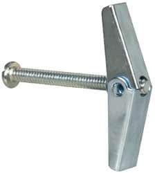 Value Collection - 3/16" Screw, 3/16" Diam, 2" Long, Toggle Bolt Drywall & Hollow Wall Anchor - 3/16" Drill, Zinc Plated, Steel, Use in Concrete, & Masonry, Hollow Tile, Plaster & Wallboard - All Tool & Supply