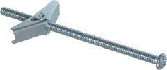 Value Collection - 1/4" Screw, 1/4" Diam, 5" Long, Toggle Bolt Drywall & Hollow Wall Anchor - 1/4" Drill, Zinc Plated, Steel, Use in Concrete, & Masonry, Hollow Tile, Plaster & Wallboard - All Tool & Supply