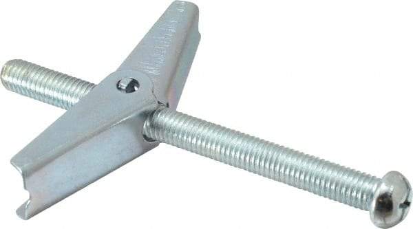 Value Collection - 1/2" Screw, 1/2" Diam, 6" Long, Toggle Bolt Drywall & Hollow Wall Anchor - 1/2" Drill, Zinc Plated, Steel, Use in Concrete, & Masonry, Hollow Tile, Plaster & Wallboard - All Tool & Supply