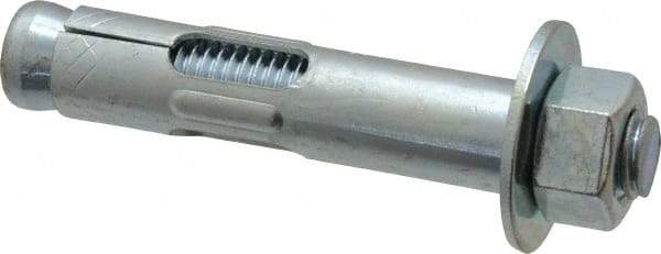 Value Collection - 5/8" Diam, 5/8" Drill, 3" OAL, 2-3/4" Min Embedment Sleeve Concrete Anchor - Steel, Zinc-Plated Finish, Hex Nut Head, Hex Drive - All Tool & Supply