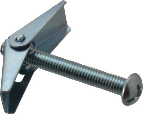 Value Collection - 3/8" Screw, 3/8" Diam, 3" Long, Toggle Bolt Drywall & Hollow Wall Anchor - 3/8" Drill, Zinc Plated, Steel, Use in Concrete, & Masonry, Hollow Tile, Plaster & Wallboard - All Tool & Supply