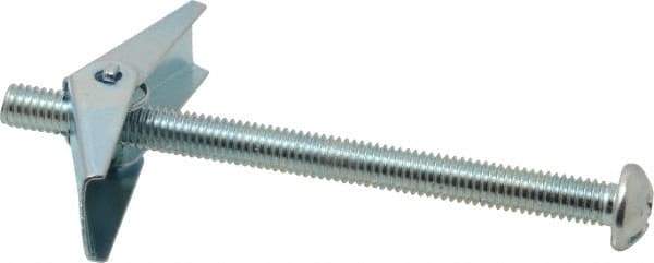 Value Collection - 3/8" Screw, 3/8" Diam, 5" Long, Toggle Bolt Drywall & Hollow Wall Anchor - 3/8" Drill, Zinc Plated, Steel, Use in Concrete, & Masonry, Hollow Tile, Plaster & Wallboard - All Tool & Supply