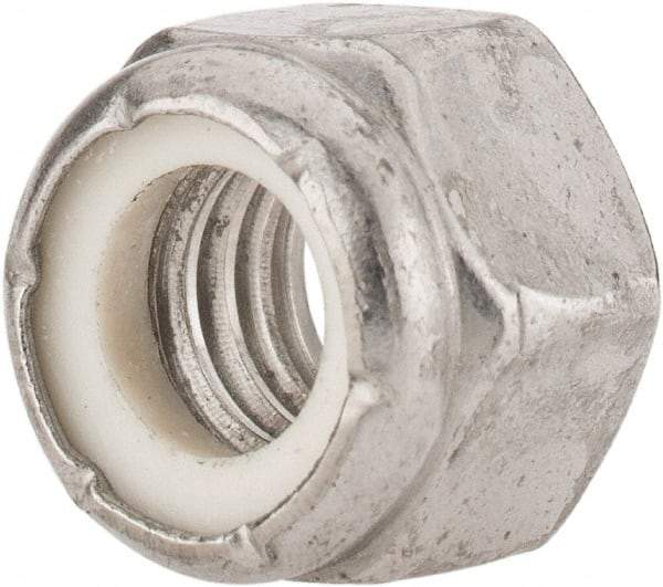 Value Collection - 3/8-16 UNC 18-8 Hex Lock Nut with Nylon Insert - 9/16" Width Across Flats, 15/32" High - All Tool & Supply