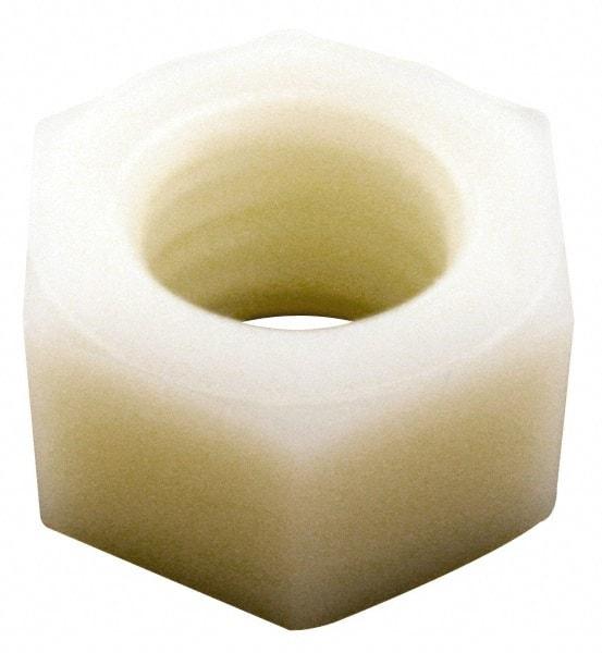 Made in USA - 7/8-9 UNC Nylon Right Hand Hex Nut - 32.51mm Across Flats, 19.05mm High, Uncoated - All Tool & Supply