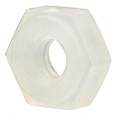 Made in USA - #2-56 UNC Nylon Right Hand Hex Nut - 4.57mm Across Flats, 1.78mm High, Uncoated - All Tool & Supply