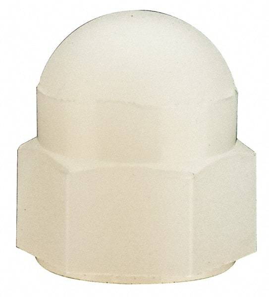 Made in USA - #10-24 UNC, 3/8" Width Across Flats, Uncoated Nylon Acorn Nut - 13/32" Overall Height - All Tool & Supply