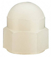 Made in USA - #10-24 UNC, 3/8" Width Across Flats, Uncoated Nylon Acorn Nut - 13/32" Overall Height - All Tool & Supply