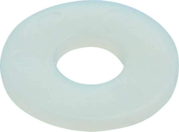 Made in USA - 1/4" Screw, Grade 6/6 Nylon Standard Flat Washer - 6.6mm ID x 17.45mm OD, 1.52mm Thick - All Tool & Supply