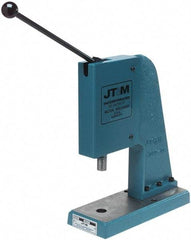 JT&M - 1" Ram, 4-3/4" Throat Depth, 2 Ton Manual Arbor Press - 5-15/16" Max Work Height x 9-1/2" Max Work Width, 5" Base Width x 13" Base Depth - All Tool & Supply