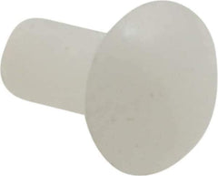 Made in USA - 1/8" Body Diam, Round Acetal Solid Rivet - 1/4" Length Under Head, 1/4" Head Diam x 0.068" Head Height - All Tool & Supply