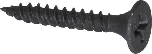 Value Collection - #6, 1" OAL, Phillips Drive Bugle Head, Steel Drywall Screws - Black Phosphate Finish, Grade 2 - All Tool & Supply